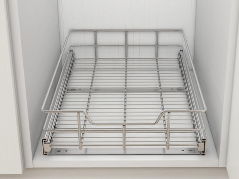 Idea de organización STORKING para ollas, sartenes y frascos en cocina.