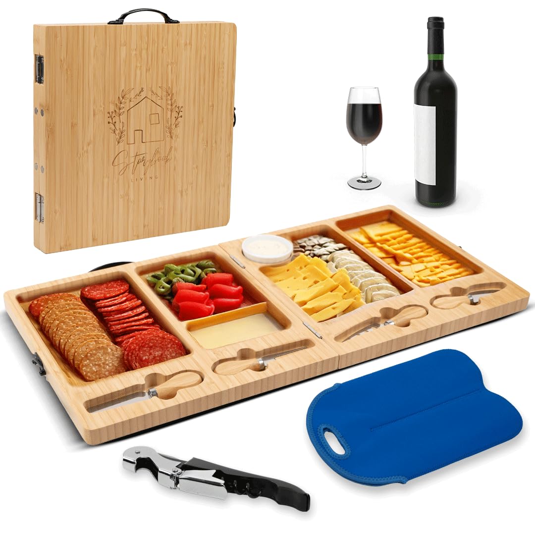 Storybook Living tablero charcutería grande de madera, ideal para reuniones elegantes.