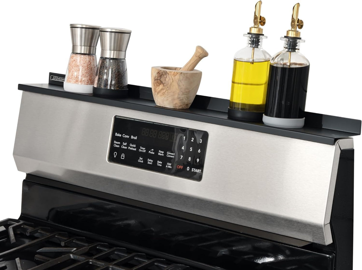 Stove Shelf estante magnético para estufa de 30 pulgadas, ideal para especias.