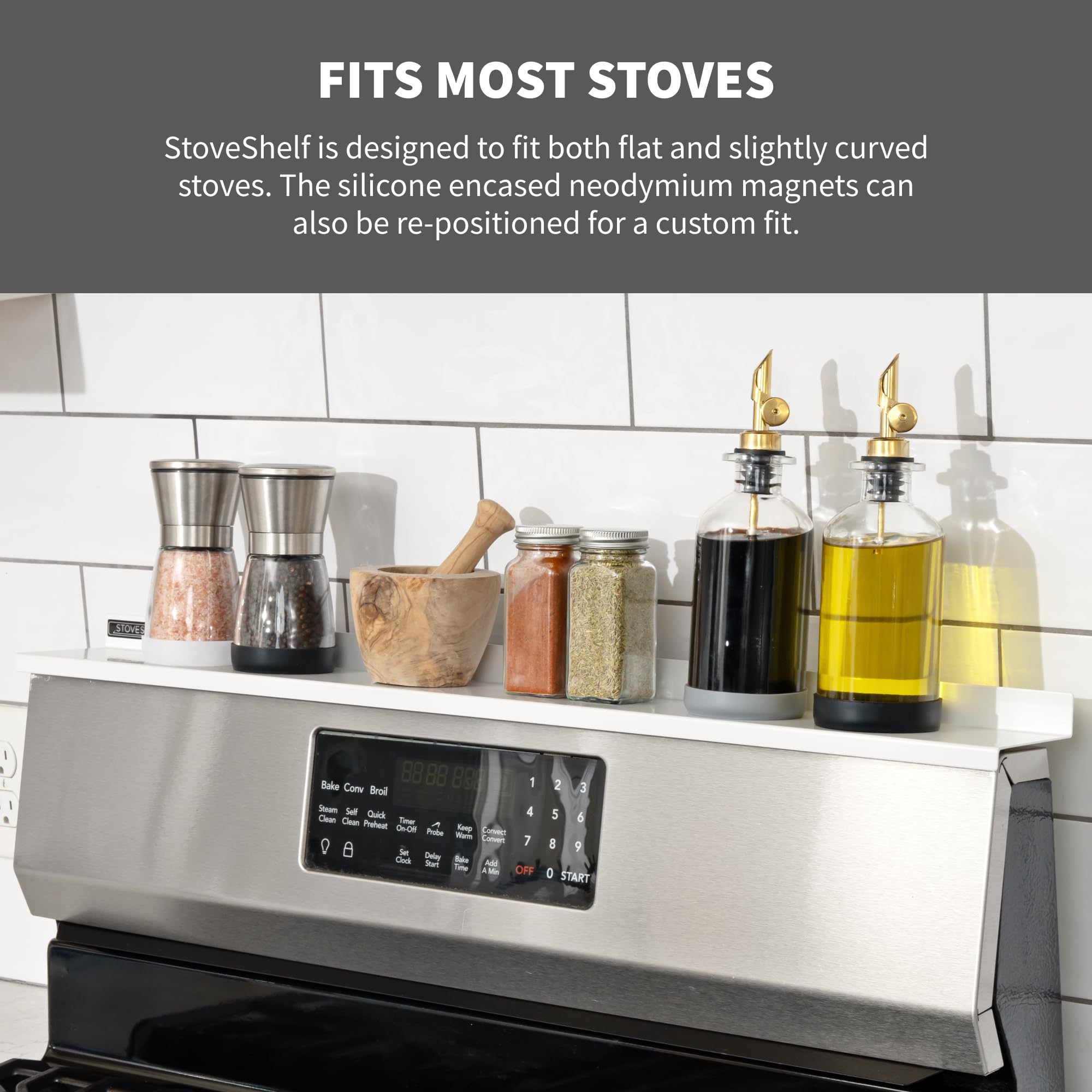 StoveShelf dimensiones 30 x 3.5 pulgadas aptas para estufas planas
