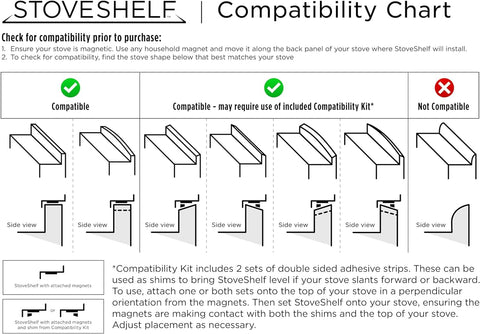 StoveShelf diseño compatible con estufas planas y curvas