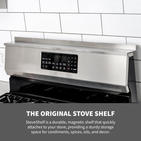 StoveShelf espacio para condimentos al alcance durante la cocina