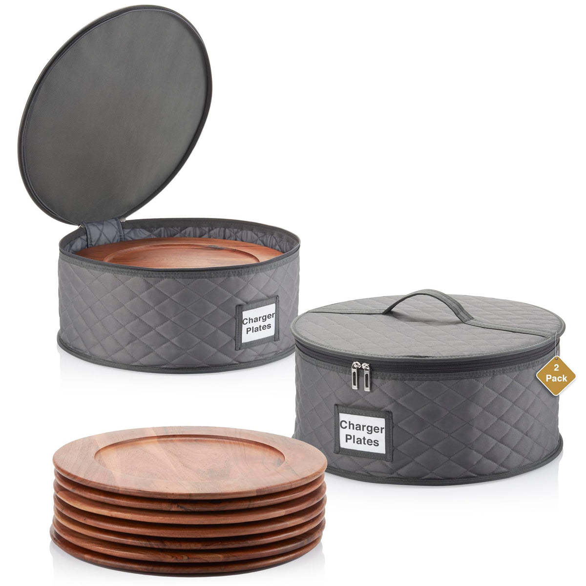 STOZU dos-pack contenedores para platos de presentación de 15 pulgadas, para ordenar y transportar