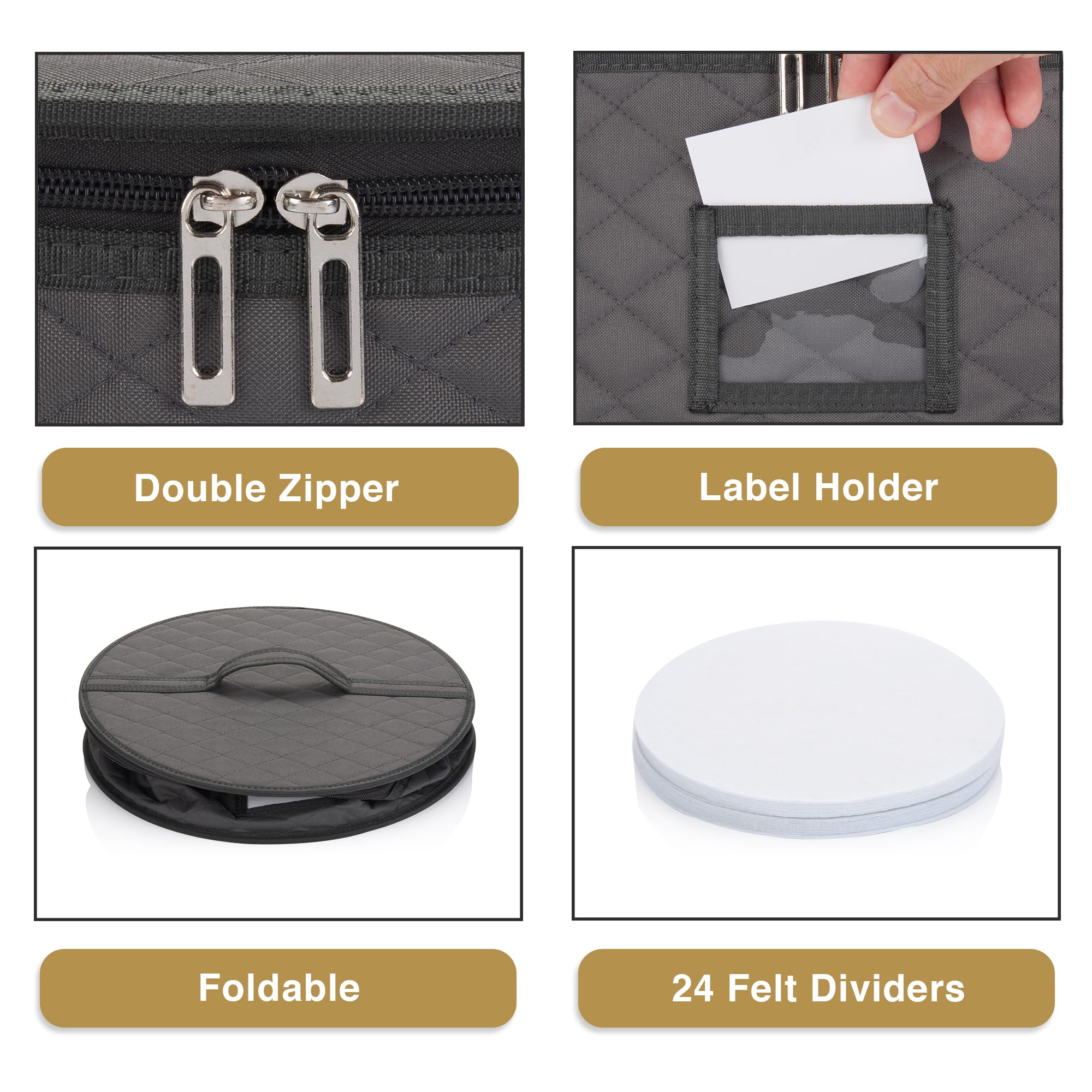 STOZU protección interior con acolchado reduce golpes al mover la vajilla