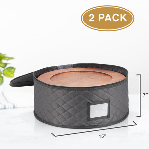 STOZU tapa dura superior y base con fieltro, protegiendo platos grandes durante el almacenamiento
