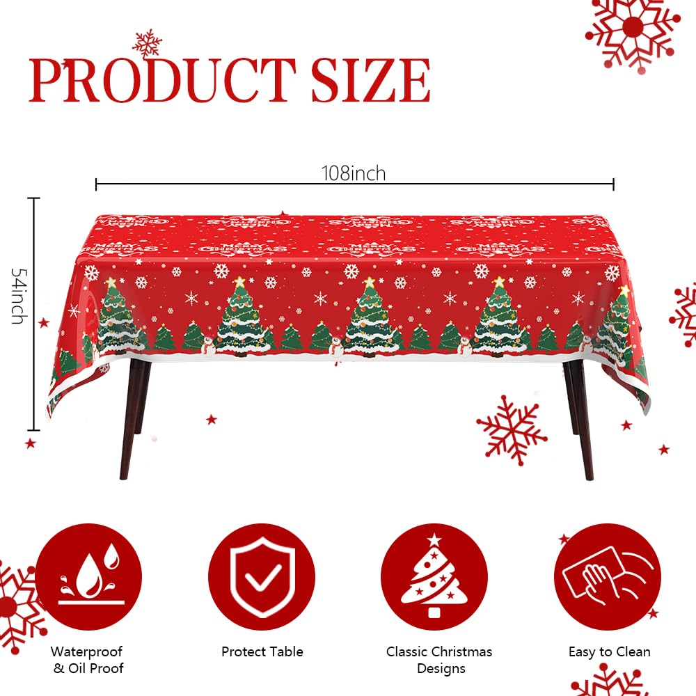 Mantel navideño STPIYFZU con diseño de árbol y copos para Navidad.