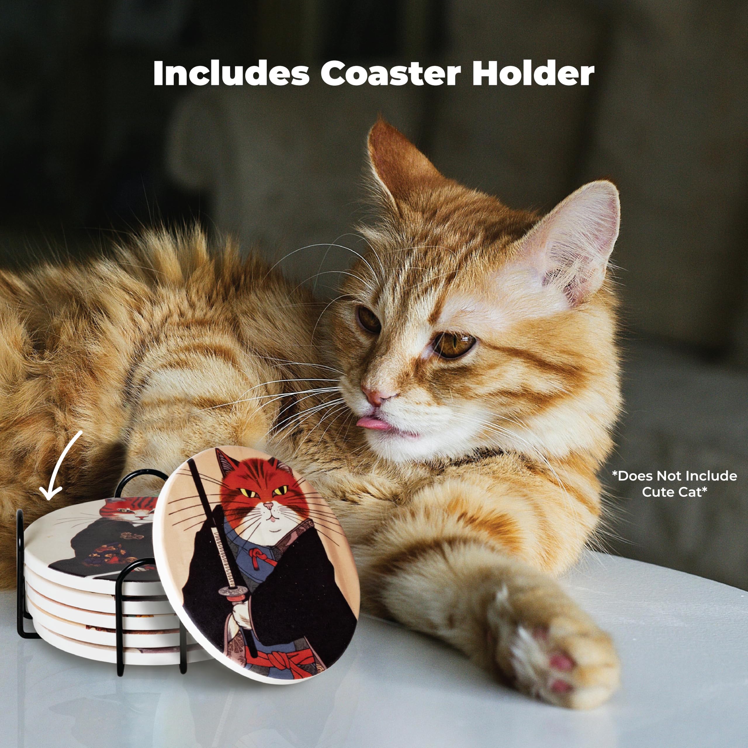 Accesorios de escritorio Straight Coastin para amantes de gatos y decoración.