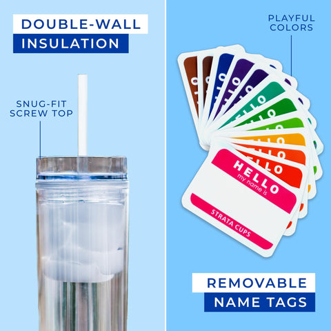 STRATA CUPS tazas claras con diseño recto para monogramas, ideal para personalizar.