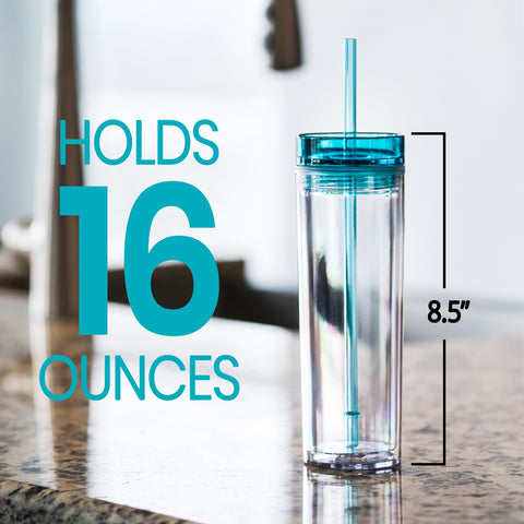Strata CUPS Skinny Tumbler de 16oz, tamaño ideal para uso cotidiano.