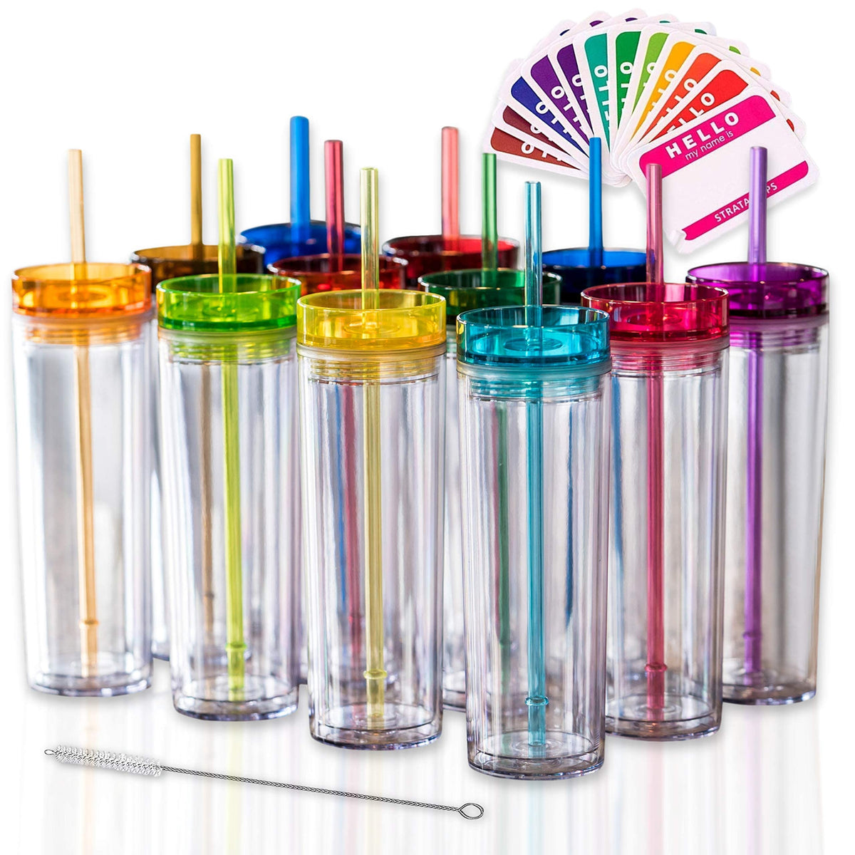 Strata CUPS 16 oz tumbler con doble pared y tapa, mantiene la bebida fría.