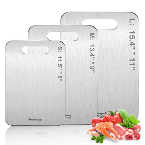 Tablero Stron-Dura de corte 304 acero inoxidable para carne, corte limpio y estable.
