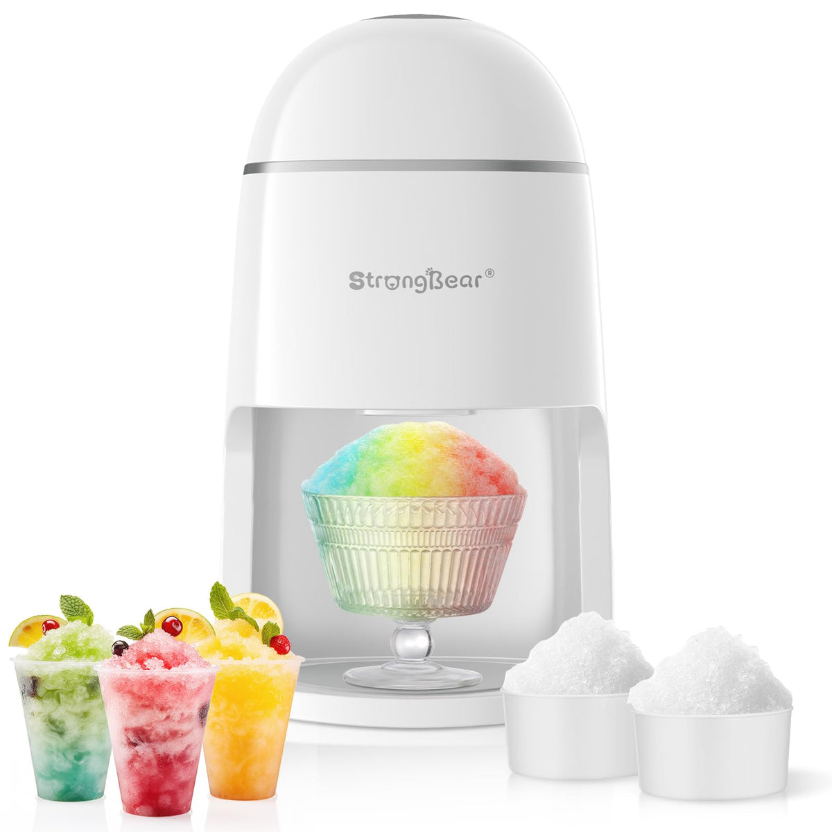 StrongBear Maquina de Nieve Rápida: hielo esponjoso para bebidas en casa.