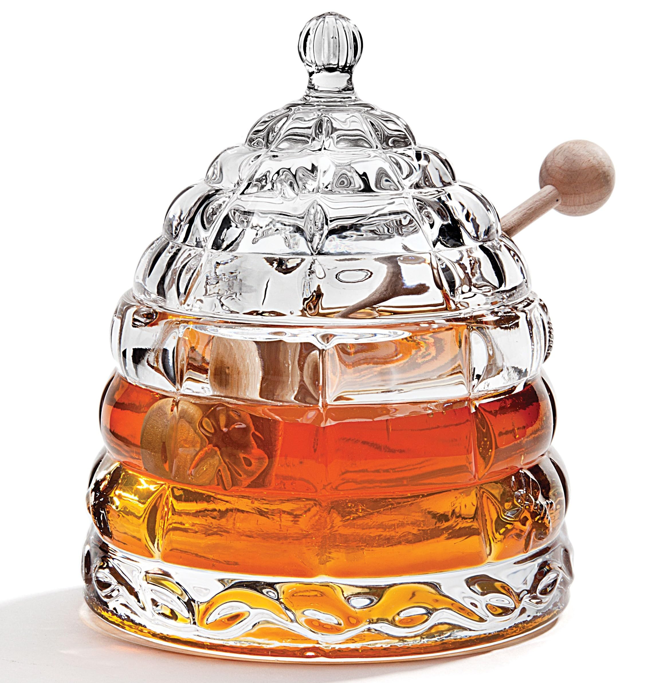 STUDIO SILVERSMITHS jarro cristal miel colmena, ideal para servir miel en la mesa.