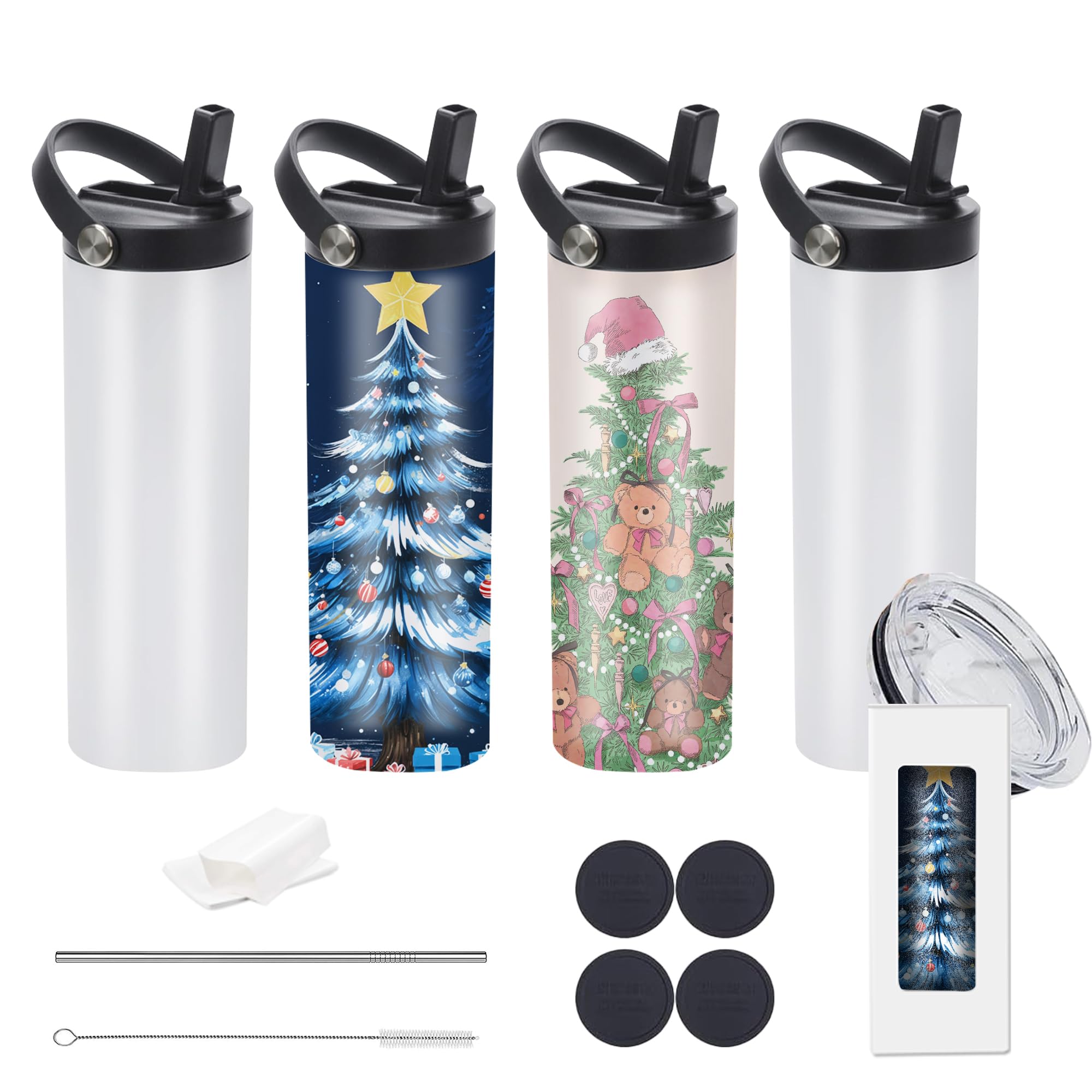 taza stvyar sublimación deporte 20oz con dos tapas, ideal para regalos personalizados.