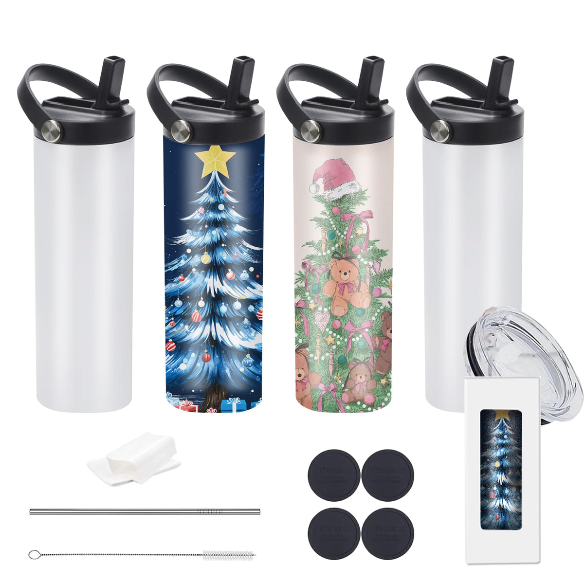 taza stvyar sublimación deporte 20oz con dos tapas, ideal para regalos personalizados.