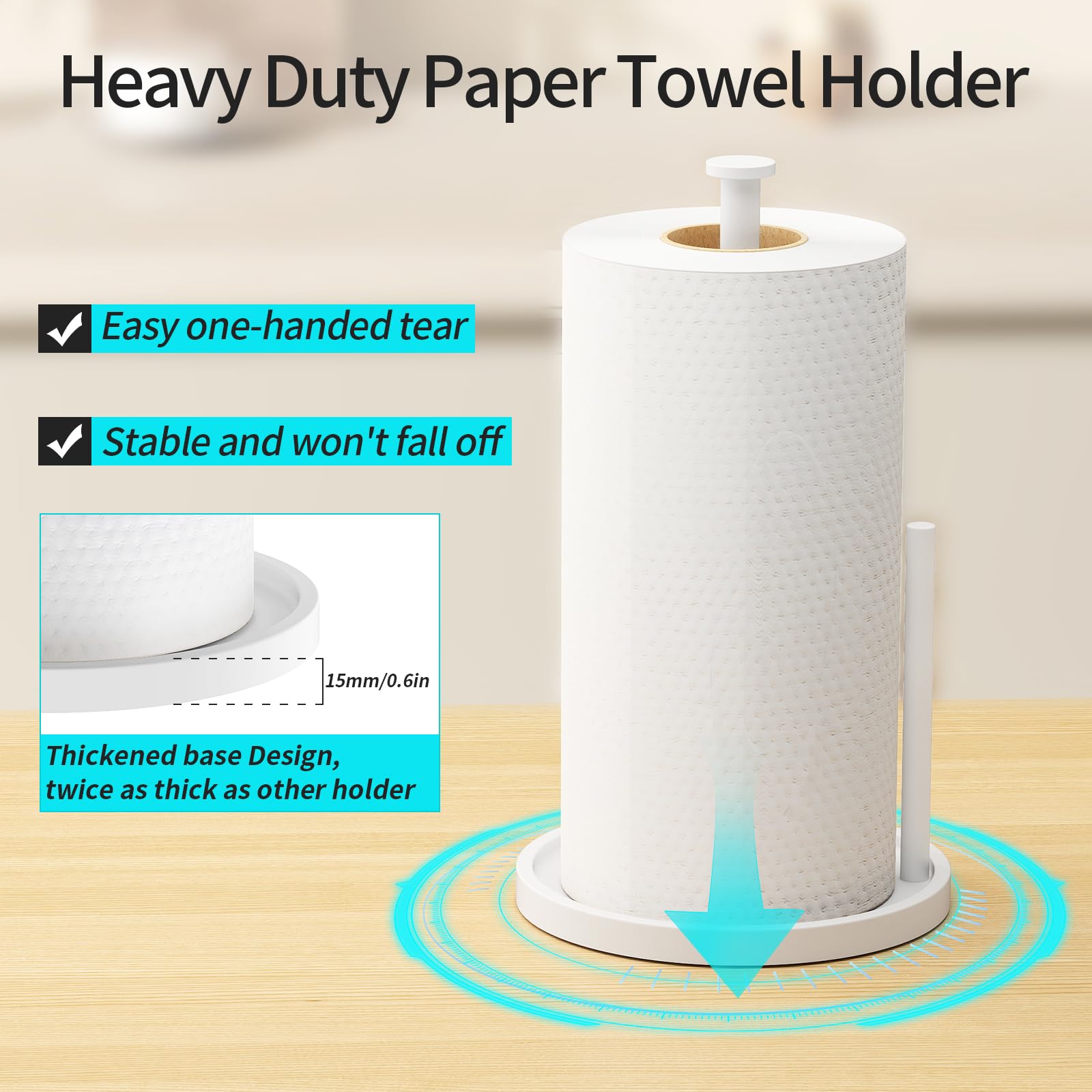 STWWO portarrollos papel encimero, base antideslizante para evitar deslizamientos.