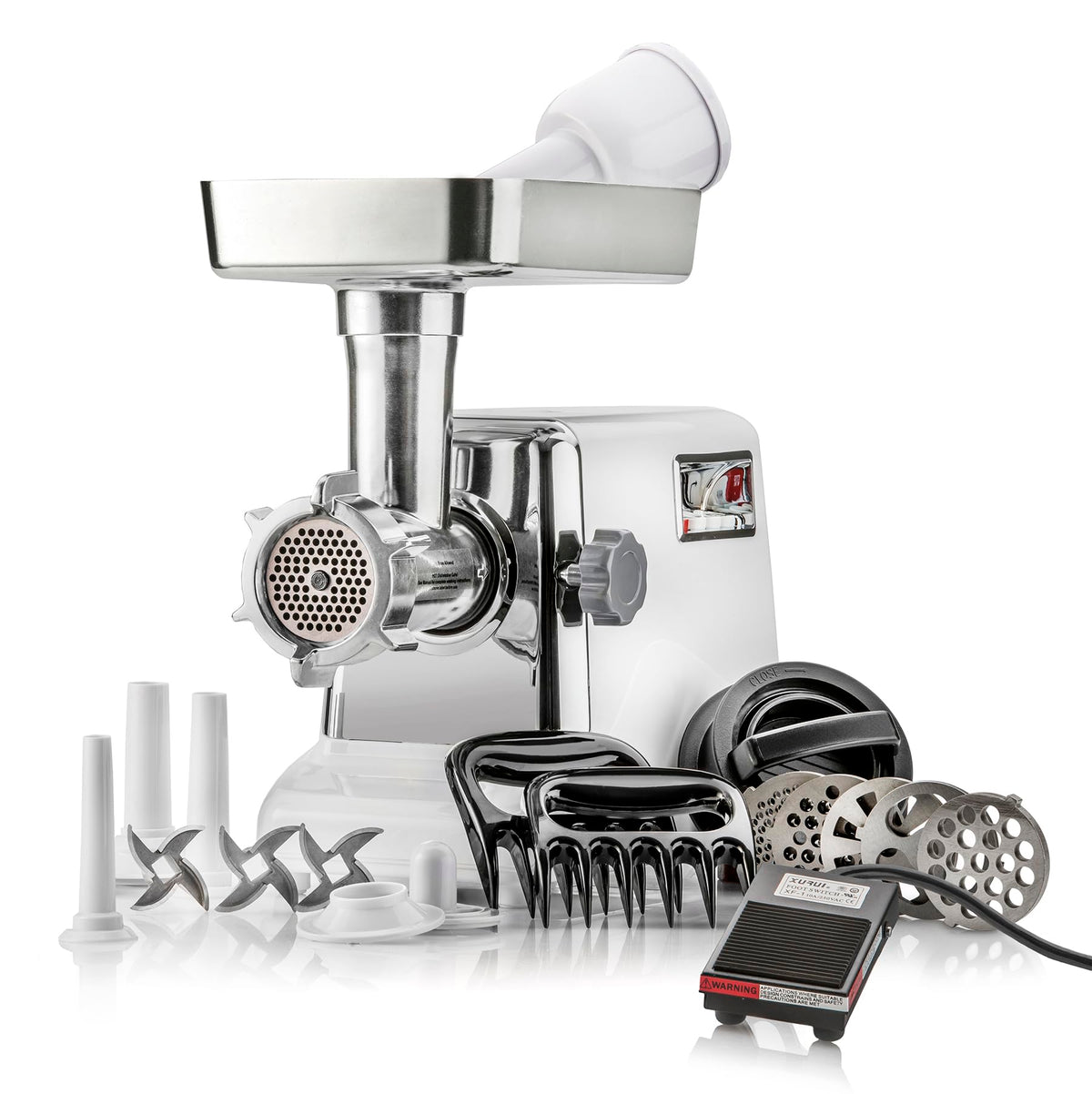 STX Turboforce 3000 con tolva de carne amplia para lotes grandes y frescos.