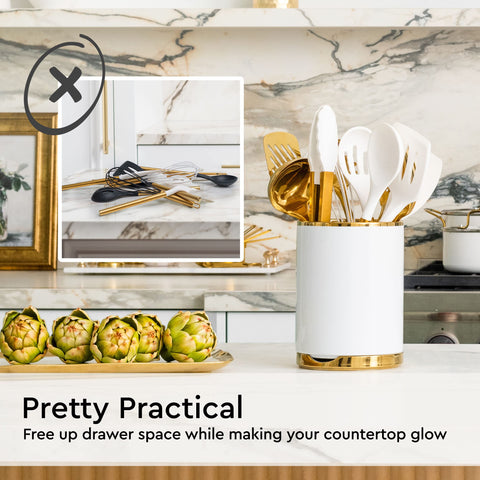 Acabado brillo oro blanco en la cocina con STYLED SETTINGS
