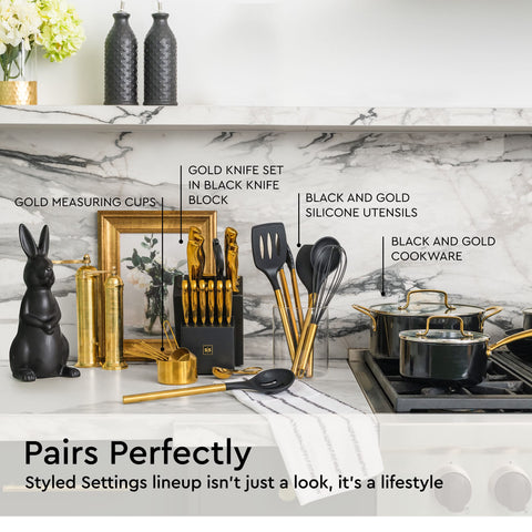 Batidor dorado STYLED SETTINGS, perfecto para mezclar y airy batidos
