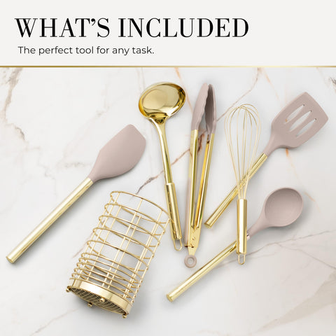 STYLED SETTINGS batidor dorado ideal para mezclar recetas con estilo.