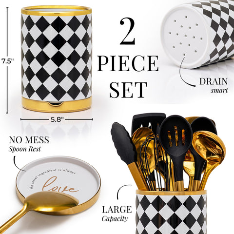 Combinacion STYLED SETTINGS con utensilios dorados para un look glam
