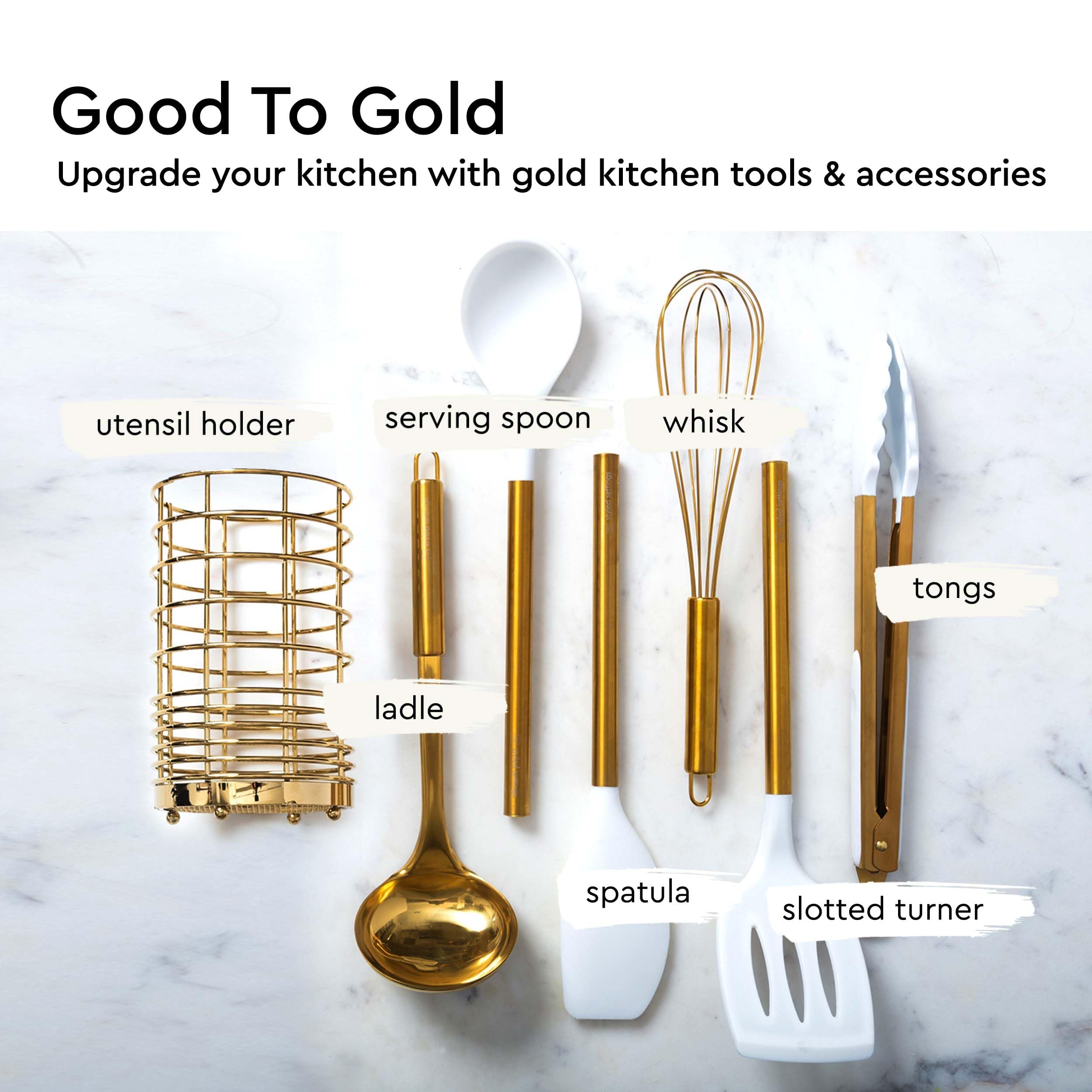 STYLED SETTINGS: cuchara servida dorada ideal para servir en mesa
