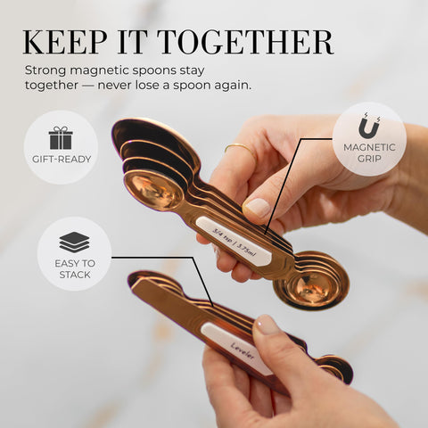 STYLED SETTINGS juego magnético de cucharas medidoras, ideal para cajones ordenados