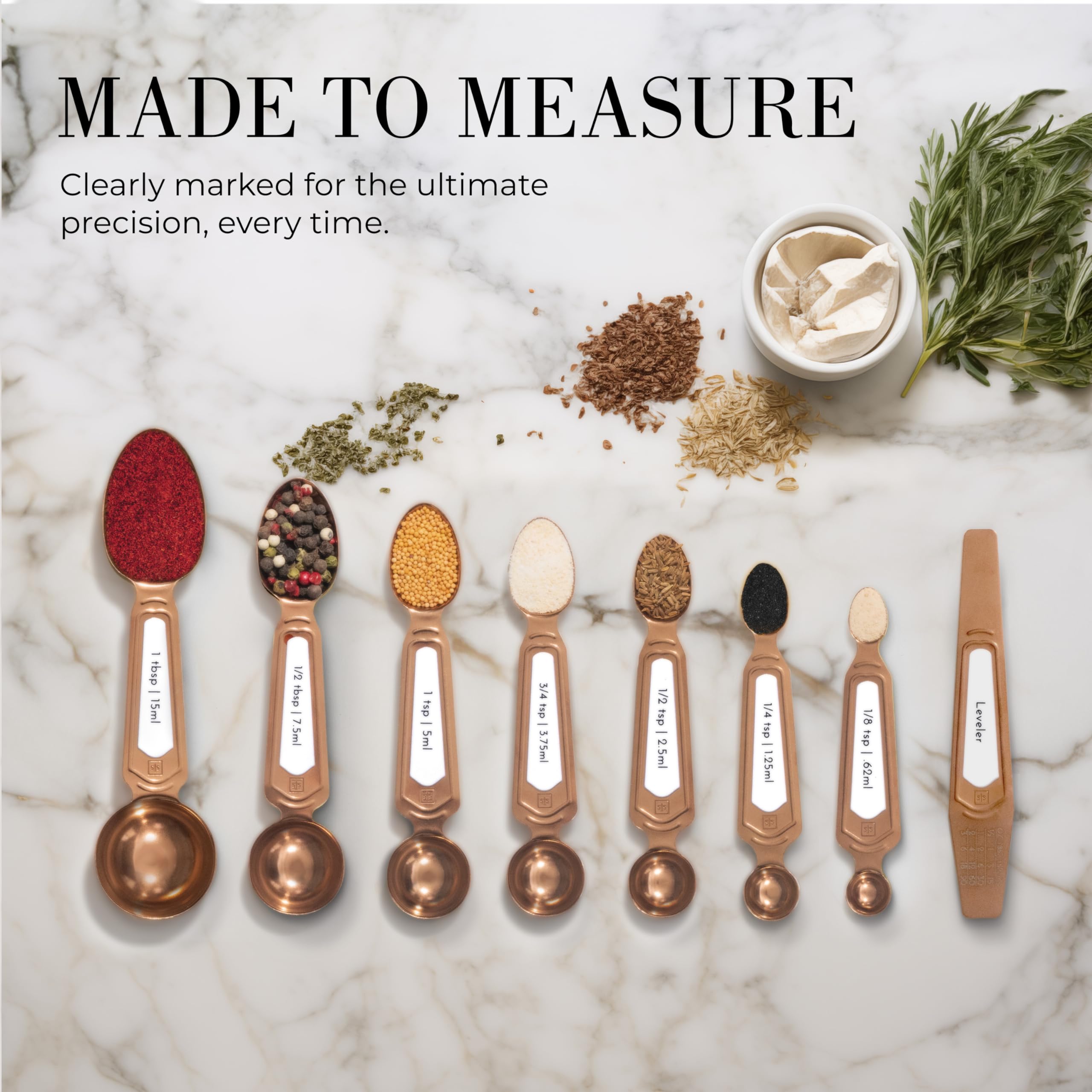 Cucharas de cobre STYLED SETTINGS doble cara para especias