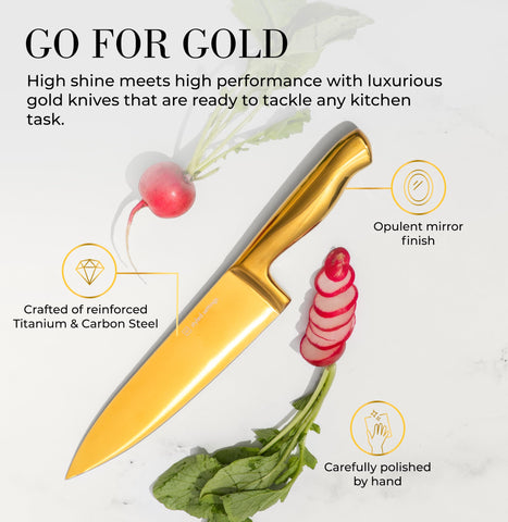 STYLED SETTINGS cuchillo para pan dorado con filo estable y preciso