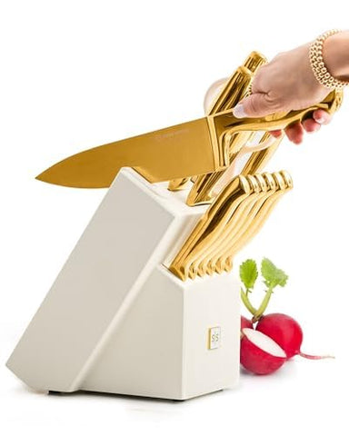 STYLED SETTINGS cuchillos dorados de 14 piezas para la cocina diaria
