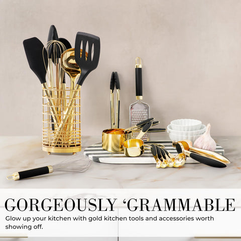 STYLED SETTINGS organizador negro dorado para encimeras ordenadas
