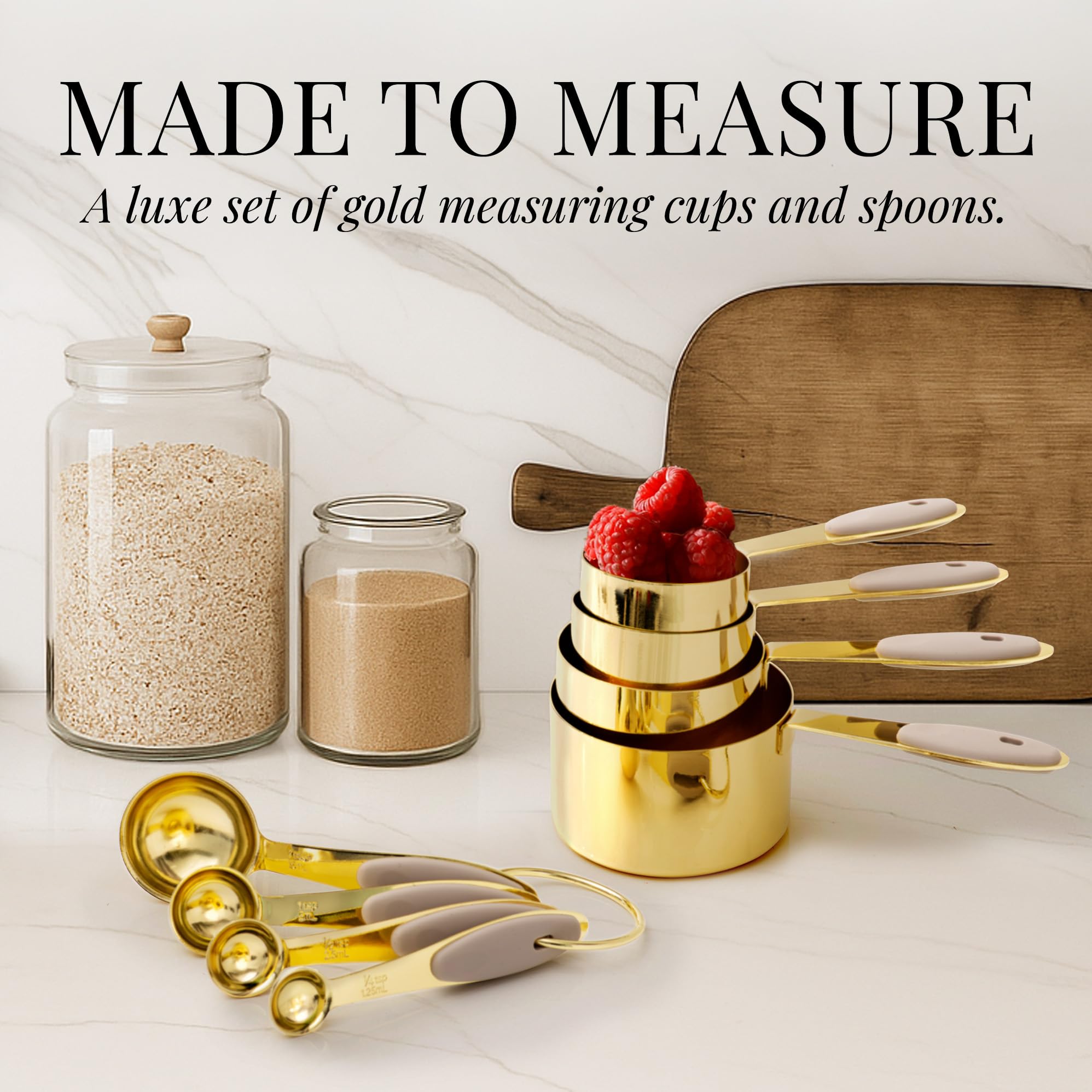 STYLED SETTINGS media taza oro para ajustar recetas con precisión