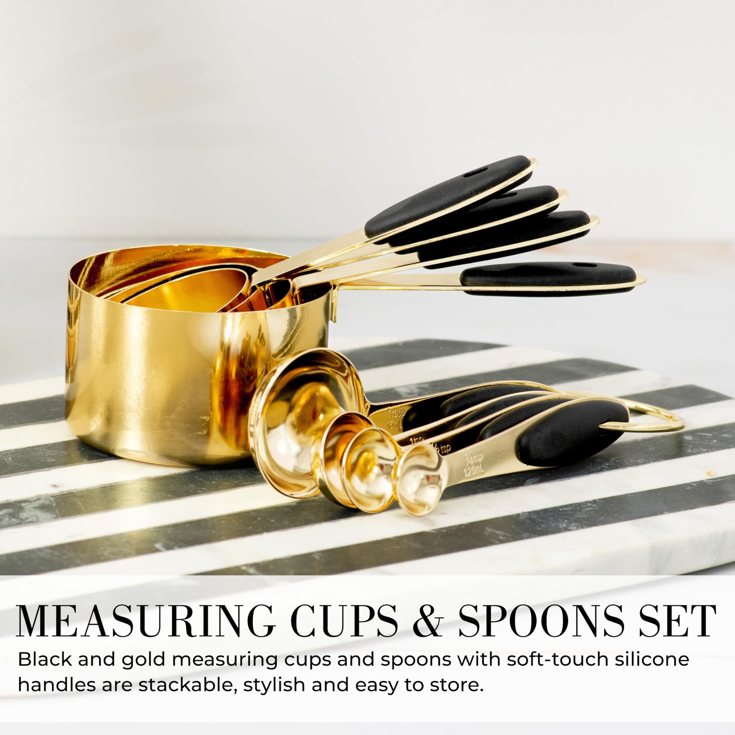 STYLED SETTINGS tenazas doradas para servir y manipular alimentos con elegancia