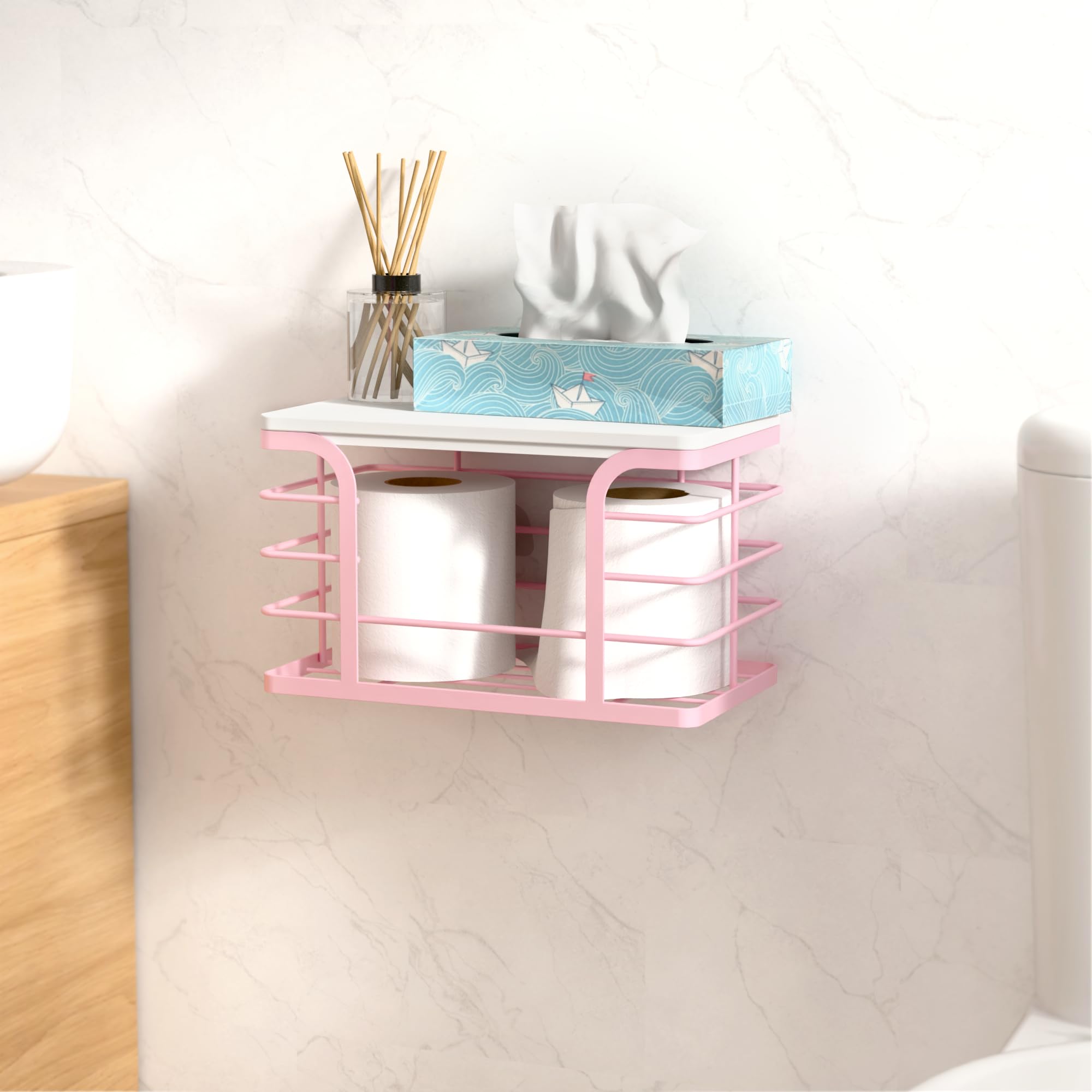 Stylstoreazy despensa en encimera rosa, diseño compacto