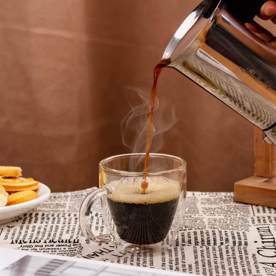 Stylusella juego de tazas transparente combina con accesorios de café expreso.