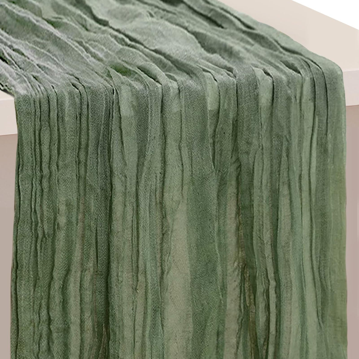 SuBleer camino de mesa gasa salvia 35x120 para una mesa elegante