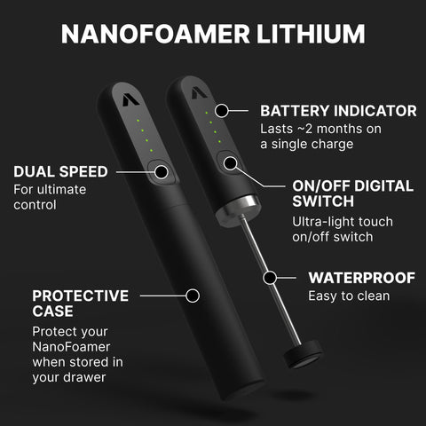 Subminimal NanoFoamer con cuerpo de acero inoxidable para durabilidad diaria.
