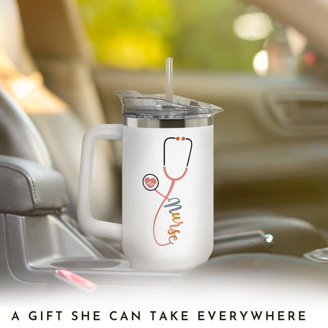 Taza SUCHAGIFT 40oz para enfermera, ideal para aromaterapia o relajación.