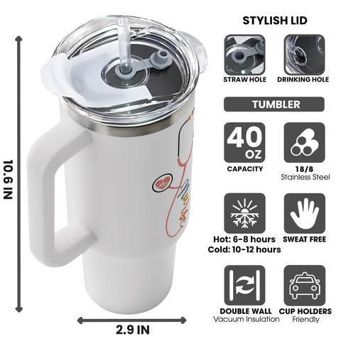 Taza SUCHAGIFT para enfermera 40oz, perfecta para café matutino.