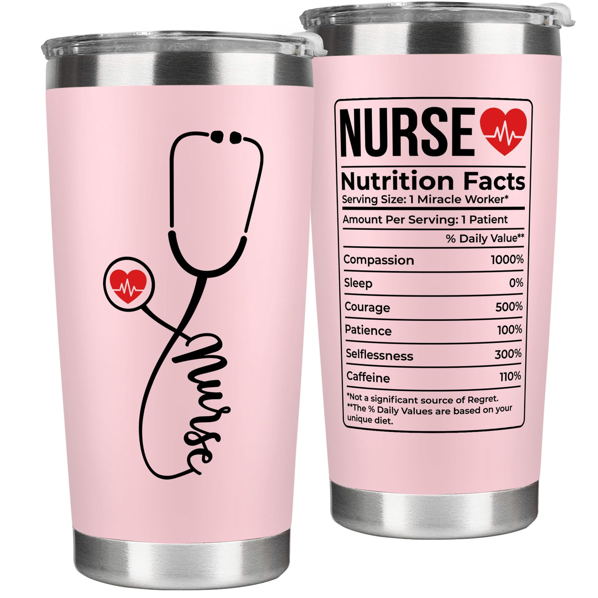 Suchagift tumbler enfermera rosa 20oz, ideal para regalos y uso diario.