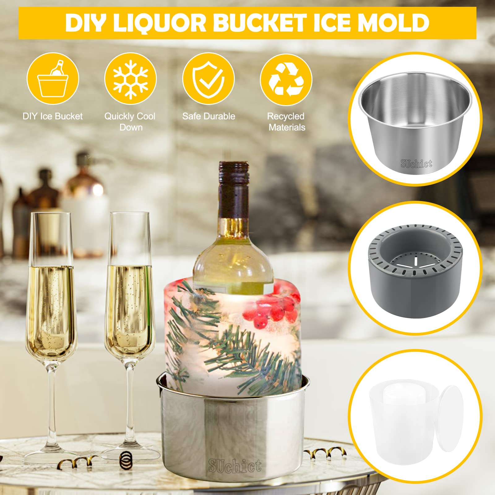 SUchict molde-hielo-cocteles, inspira creaciones coloridas para cócteles y bebidas.