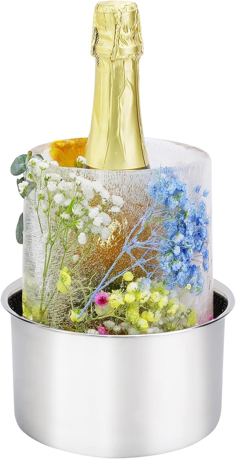 SUchict moldeo-hielo-balde-vino, mantiene bebidas frías para cenas y reuniones.