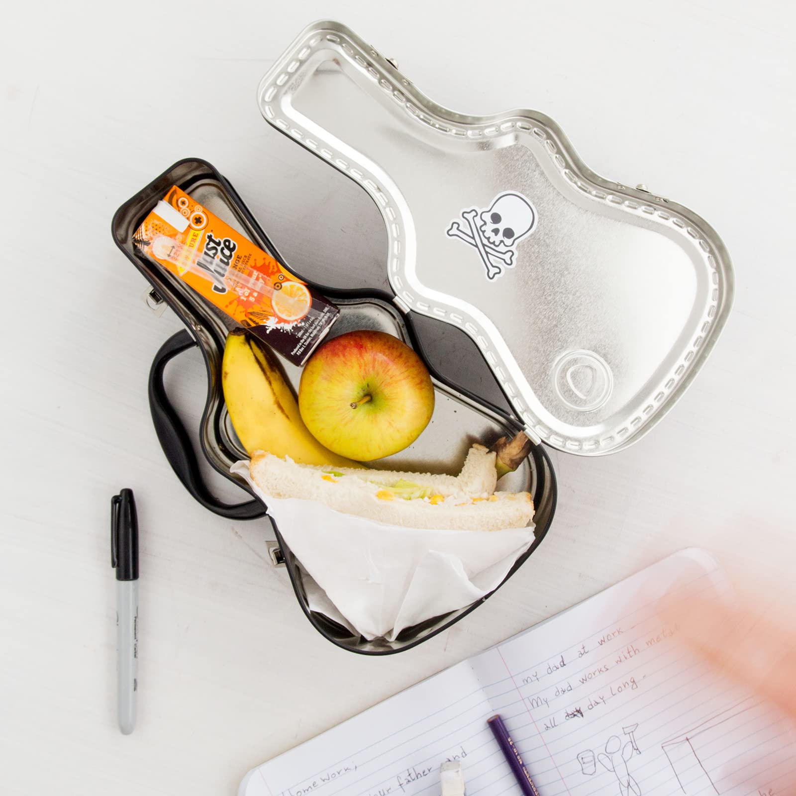 Suck UK lonchera guitarra, asa fácil para llevar el almuerzo a la escuela.