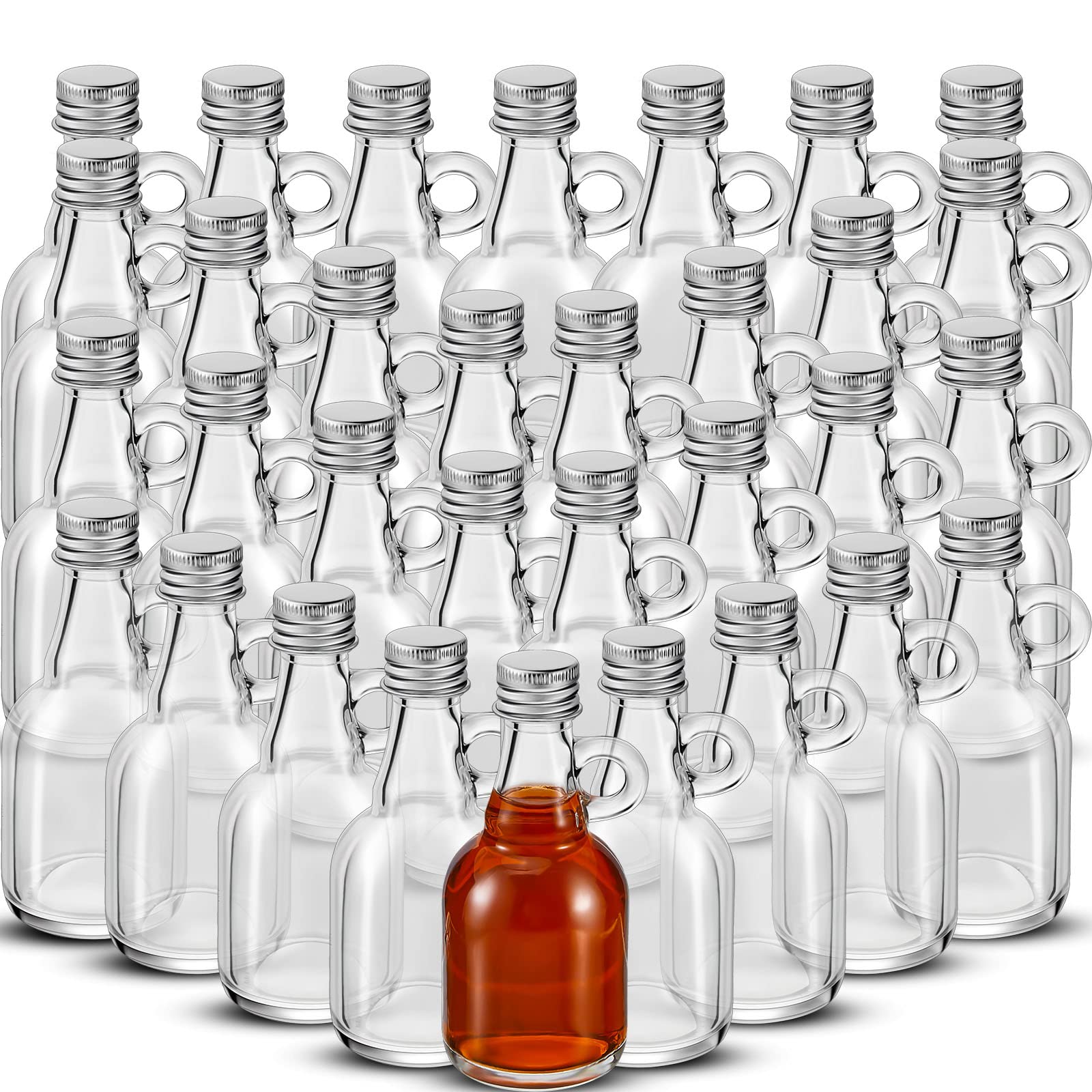 Botellas Suclain de vidrio 50 ml con tapa aluminio y asa para llevar líquidos.