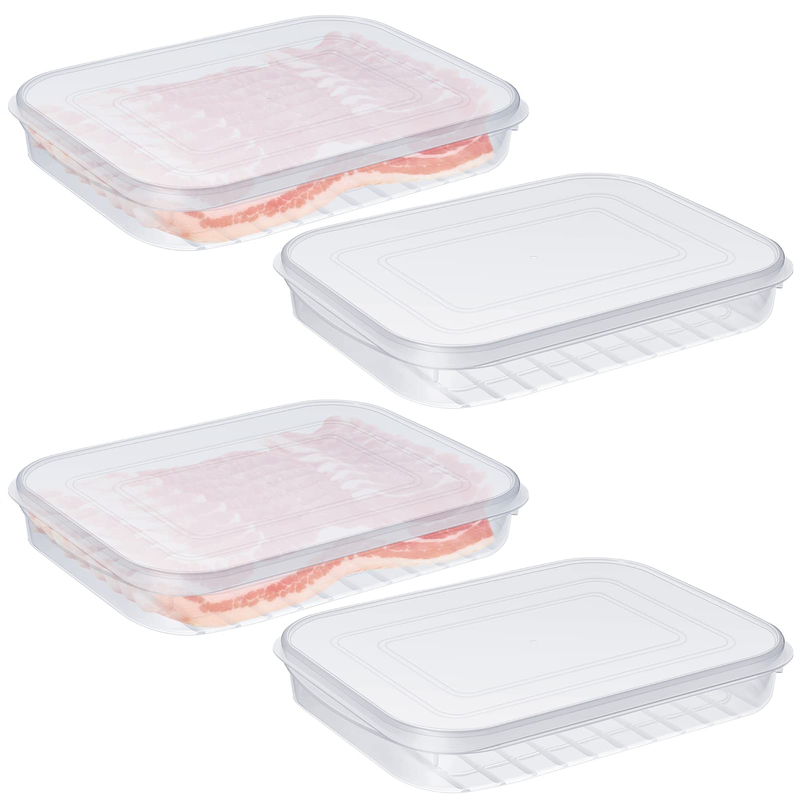 Suclain contenedor bacon tapas hermeticas mantiene fiambres frescos y ordenados en el frigorífico