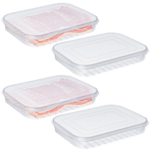 Suclain contenedor bacon tapas hermeticas mantiene fiambres frescos y ordenados en el frigorífico