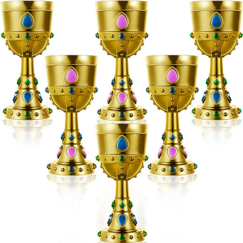 Suclain copa corona medieval dorada, ideal para ceremonias y decoración de mesa.