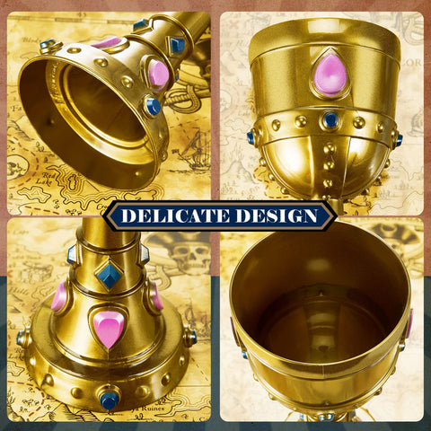 Suclain copa corona medieval dorada, diseño joya que realza fiestas temáticas con estilo.