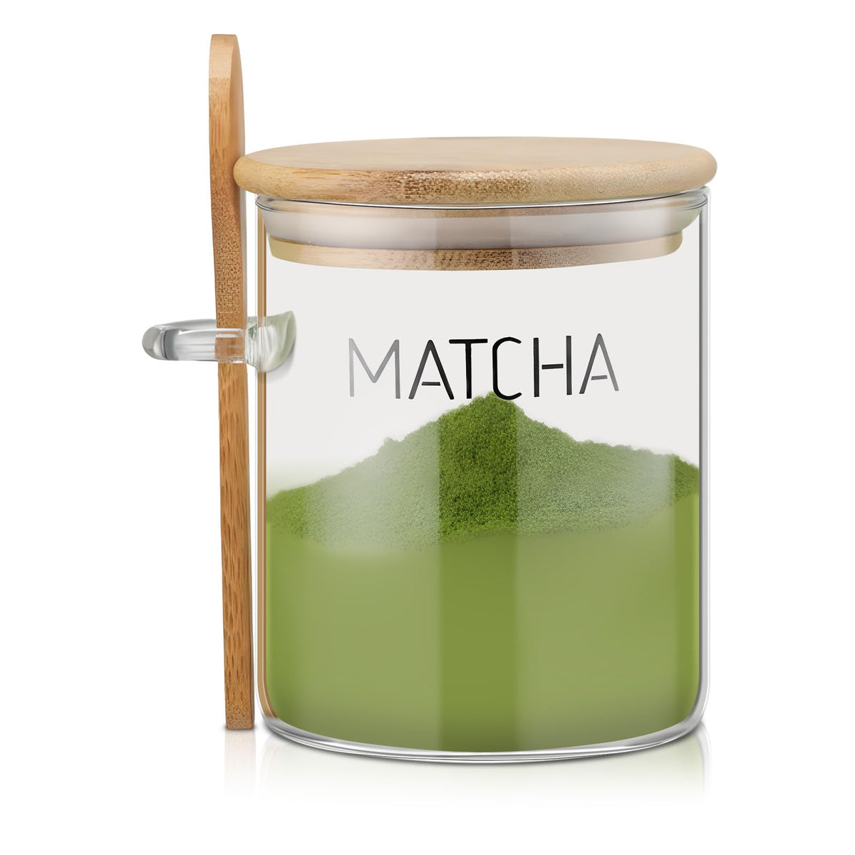 Suclain frasco de vidrio 15 oz para matcha con tapa hermética, mantiene la frescura.