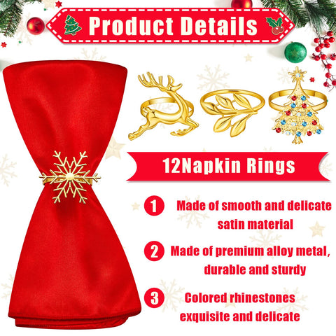 Conjunto Suclain de 24 piezas para decoración navideña de mesa.